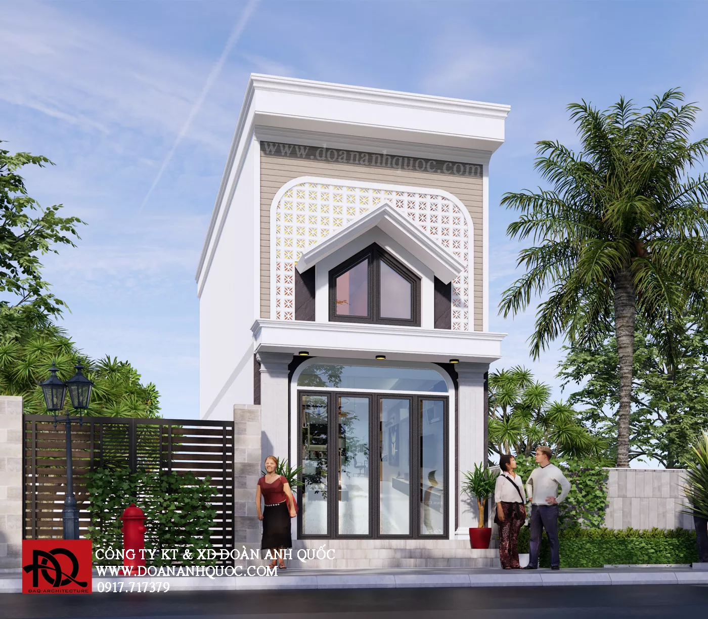 Thiết kế nhà cấp 4 gác lửng hiện đại năm 2021 tai Phan Thiết _ MS13